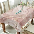 thumbnail image 3 of Coolnut Outdoor & Indoor Rectangle Tablecloth,Gold Pink Marble Texture Dinner Table Cover for Patio, Picnic, Holiday Party 60x60In, 3 of 7