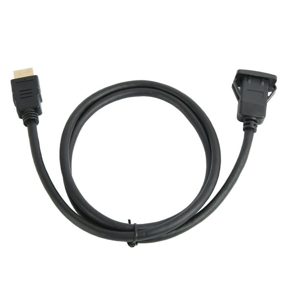 High Definition Multimedia Interface Extension Cable, Male To Female ABS Black Wear Resistance Anti Crack Dash Flush Mount Cable for Motorcycle for Car