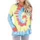 thumbnail image 3 of Sudadera con efecto tie-dye roja para mujer, de manga larga y cuello redondo, talla XXL, 3 of 6