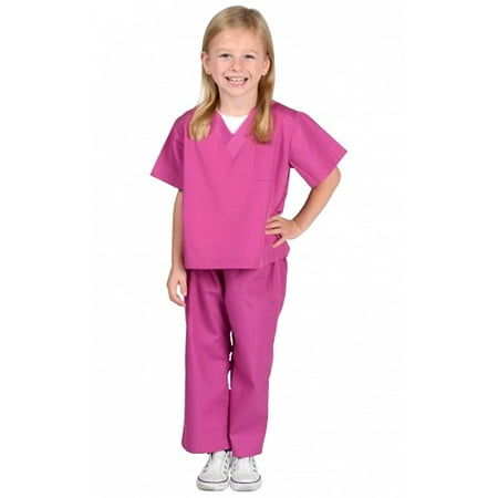 Blue Jr Doctor Costume Scrubs - Jr Doctor Scrubs Child Costume Fuchsia - Small