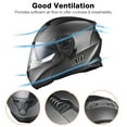thumbnail image 4 of AHR Motorcycle Flip up Full Face Helmet Bluetooth 5.0 Headset DOT Approved L, 4 of 9