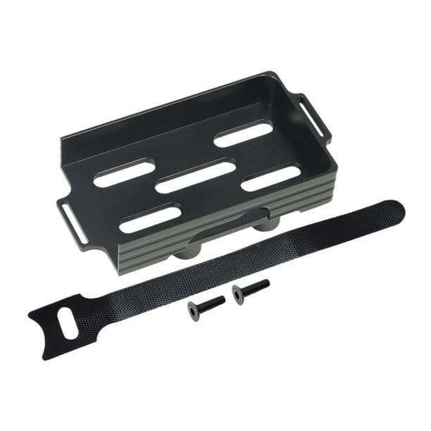Placa de montaje de bandeja de batería de metal RC con correa, repuesto de aleación de aluminio, mejora Negro