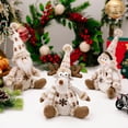 thumbnail image 4 of Eosunjian Christmas Doll Plush Knitted Snowman Elk Santa Doll Toy Soft Sitting Christmas Figure Desktop Decor Stuffed Holiday Pillow for Window Bookshelf, 4 of 13