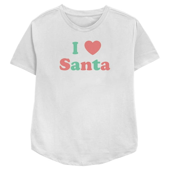 Women's Lost Gods I Heart Santa Graphic Tee White Medium