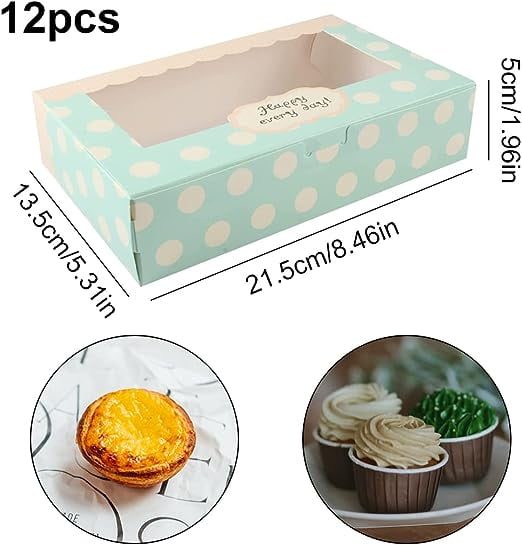Boîte à gâteaux en carton Lvcky 12 Pcs, Boîte à Pâtisserie, Boîte