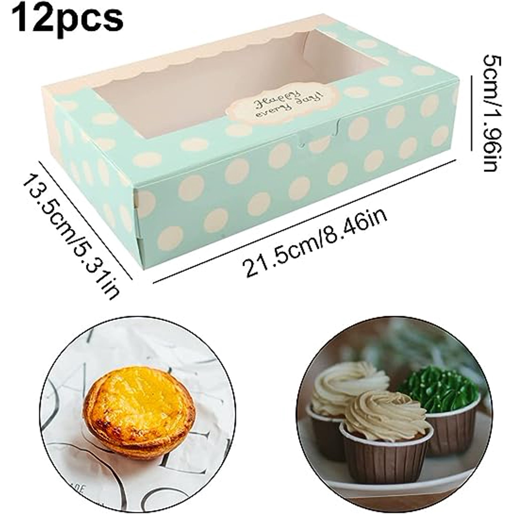Boîte à gâteaux en carton Lvcky 12 Pcs, Boîte à Pâtisserie