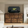 thumbnail image 6 of EnHomee Wide Dresser with 16 Drawers TV Stand with Power Outlet Dresser for Bedroom Fabric Dresser TV Stands for living Room/Bedroom,51.1"W*11.8"D*34.8"H,Rustic Brown, 6 of 11