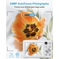 thumbnail image 2 of 4K Digital Camera, 64MP Autofocus Point and Shoot Camera with Front & Rear Camera, Flash, 16X Zoom, 32GB Card, 2 Batteries, Compact Vlogging Camera for Teens & Beginners, 2 of 9