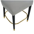 thumbnail image 5 of GDF Studio Modern Tufted Counter Height Bar Stools with Gold Footrests and Black Solid Wood Legs, Set of 2, Grey, 5 of 11