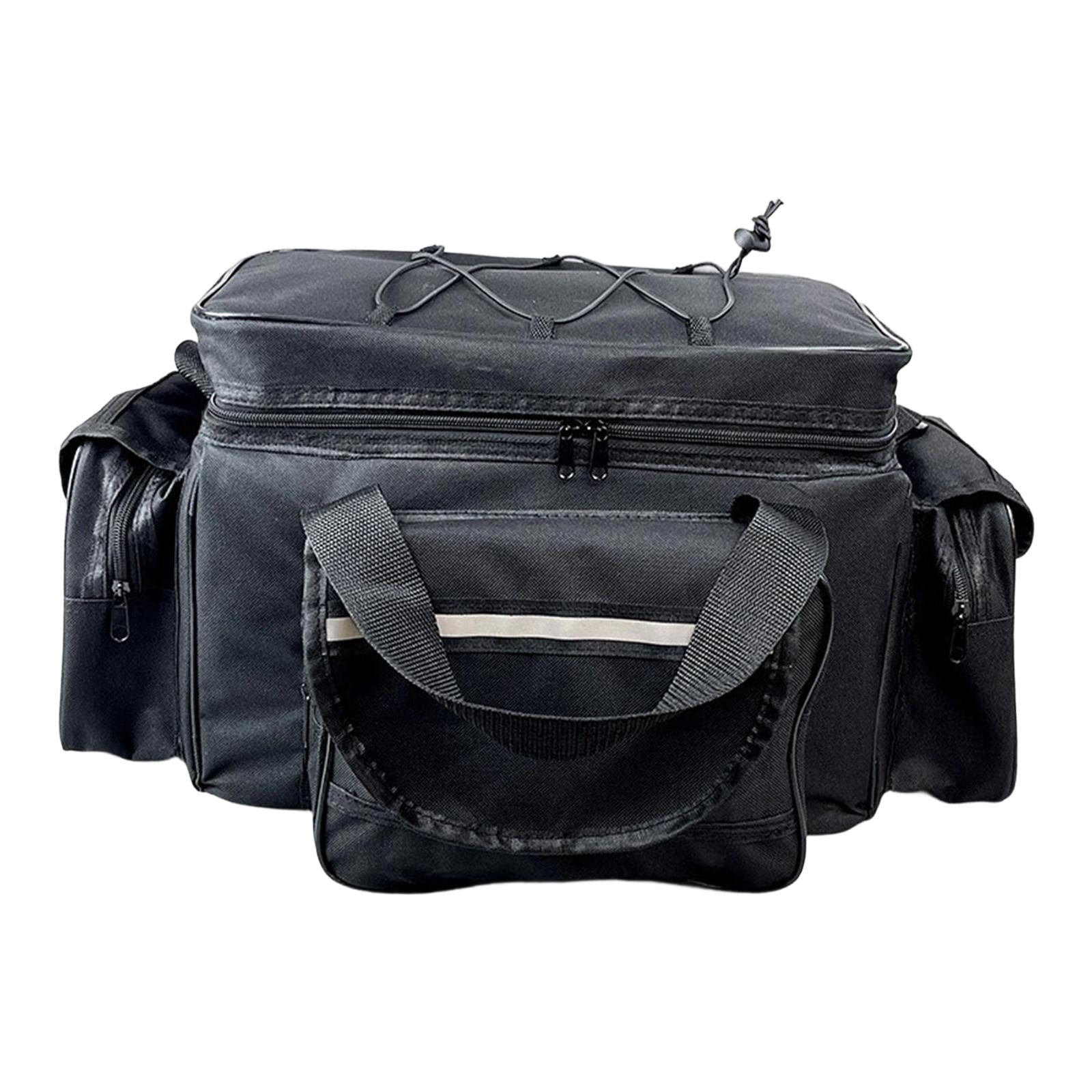 Wswqop Fishing Bag Carry Case Multipurpose Organizer Fishing Pole Reel Gear Storage Bag Black