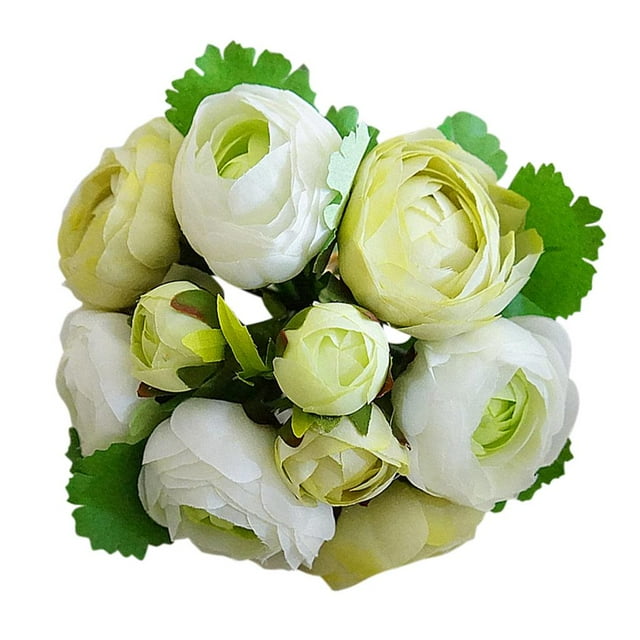 Camelia Ramo De Flores Boda Flores Ramo Decoración para hogar Blanco verde