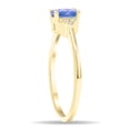 thumbnail image 3 of SZUL Women's Oval Shaped Tanzanite and Diamond Half Moon Ring in 10K Yellow Gold, 3 of 5
