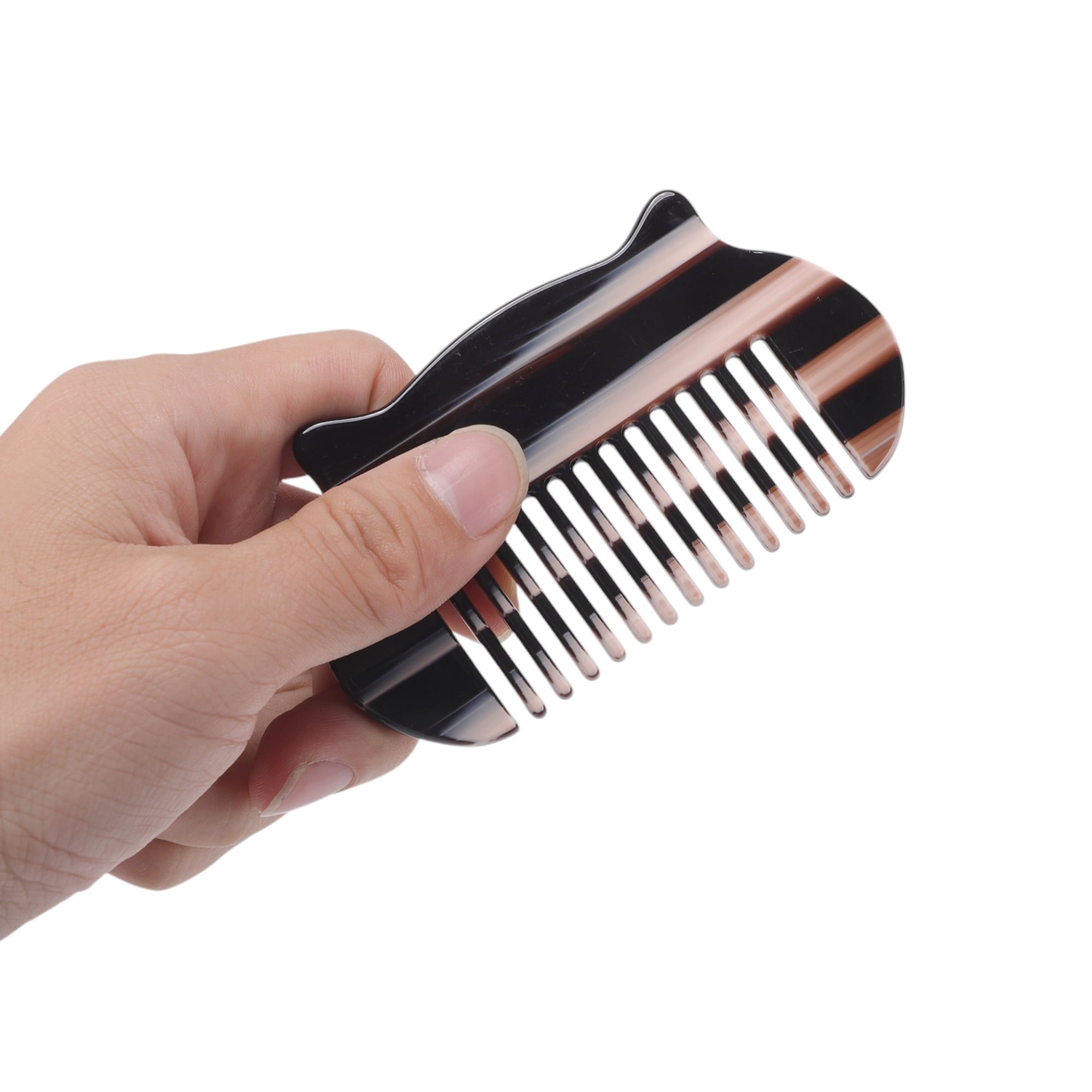 Unique Bargains 1 Pc Women Durable Cat Ear Hair Comb for All Hair Types Black