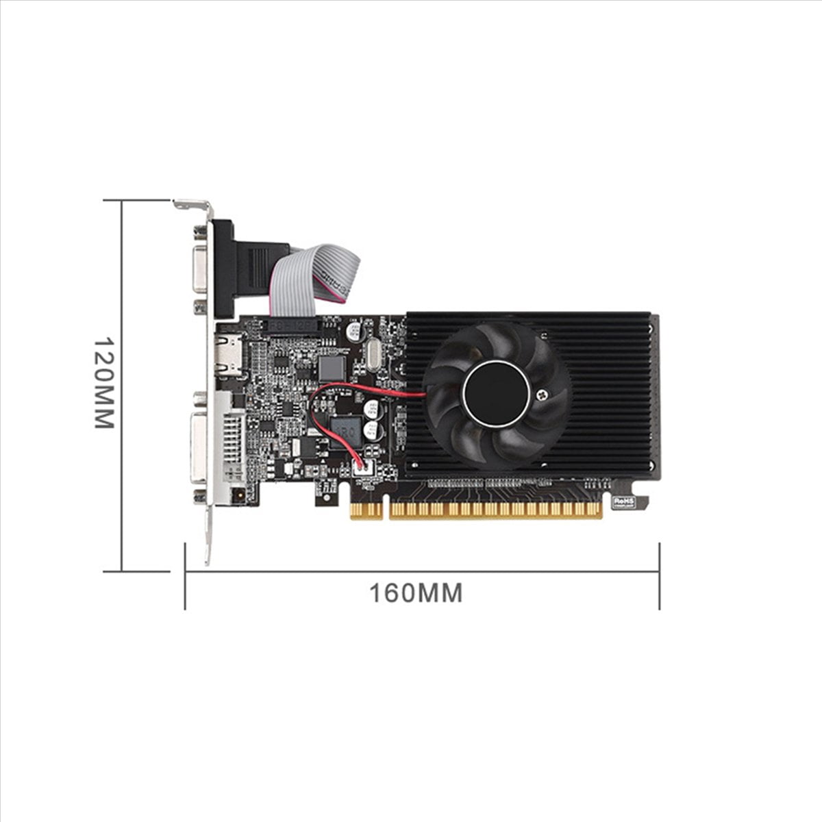 2X GT210 1GB GDDR3 64Bit Graphics Card PClE X16 2.0 GPU Computer Graphics Card DVI-D+VGA+HD Desktop Video Card,2 x Graphics Card,Black