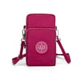 thumbnail image 3 of LAVA Small Crossbody Purse Waterproof Cell Phone Wallet with Shoulder Strap Mini Nylon Bags (Rose Red), 3 of 8