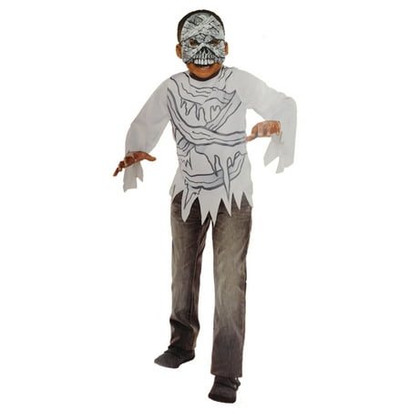 Boys Mummy Halloween Costume Top & Mask Set