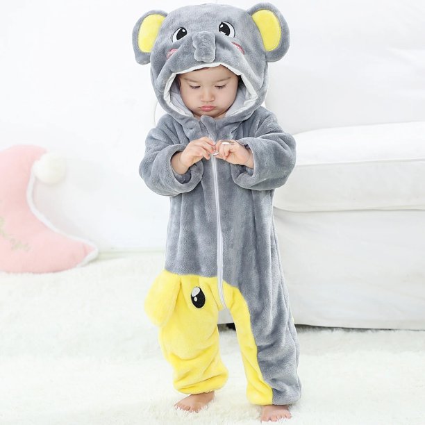 Peleles de franela de dibujos animados para bebé, pijamas de algodón para niño y niña, disfraces de animales, trajes Kigurumi