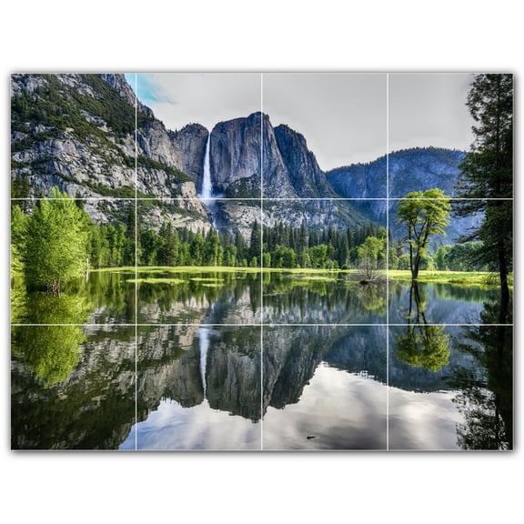 Picture-Tiles.com: Lakes Ceramic Tile Wall Mural WAL500800-43S. 17"W x 12.75"H using (12) 4.25" x 4.25" Ceramic Tiles-Satin Finish