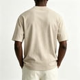 thumbnail image 4 of OIOLOYJM Oversized Vintage Washed Tshirts for Men Short Sleeve Crewneck Cotton Basic Tees Retro Loose Outdoor Solid Work Shirts Beige L, 4 of 5