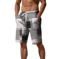 thumbnail image 2 of Men's Shorts Summer Shorts Casual Shorts Pocket Drawstring Elastic Waist Graphic Color Block Geometric Pattern Breathable Soft Short Men's Swimwear Grey XL, 2 of 4