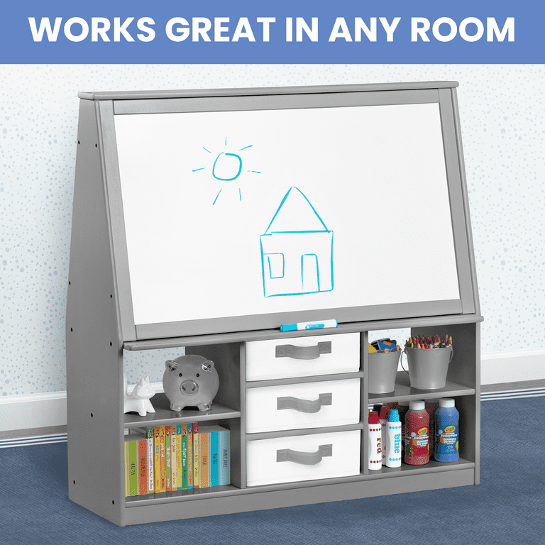 Delta Children At-Home Artist Center Deluxe, Gray Easel photo 7