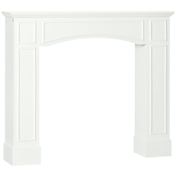 HOMCOM Modern Fireplace Mantel, Surround Mantels for Fireplace with Decorative Pattern Interior Width 29" White