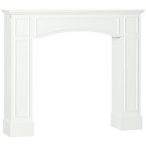 HOMCOM Modern Fireplace Mantel, Surround Mantels for Fireplace with Decorative Pattern Interior Width 29" White