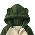 thumbnail image 4 of Kogui Newborn Baby Snowsuit Newborn Baby Snowsuit Winter Fleece Romper Hooded Jumpsuit Infant Coat for Girls Boys 9 12 Months (Green,9-12 Months), 4 of 6