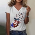 thumbnail image 2 of Dyfzdhu 250th Anniversary Usa Shirt T Shirts For Women Fashion American Flag Patriotic Heart 4th Of July Tops USA And Stripes V Neck Tee T Shirt, 2 of 4