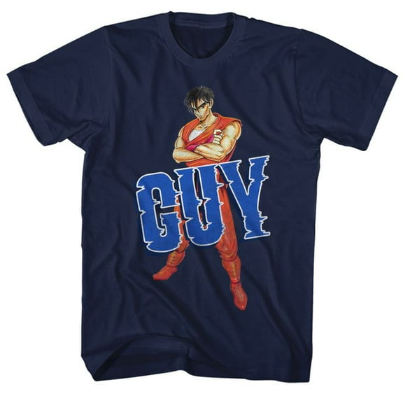 Final Fight Guy Navy Adult T-Shirt 4Xl