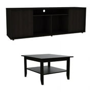 Home Square 2-Piece Set with Engineered Wood Coffee Table and TV Stand