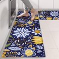 thumbnail image 2 of Kitchen Rugs Sets Of 2,Pioneer Flower Floral Print Pattern Anti Fatigue Kitchen Mat Rugs Non Slip Washable,Decorative Kitchen Floor Mats for Kitchen,Sink,Laundry,17"X47", 2 of 5