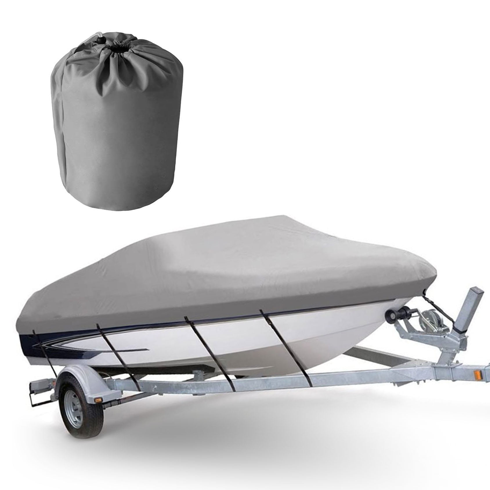 Heavy Duty 600D Marine Grade Polyester Canvas Trailerable Waterproof Boat Cover