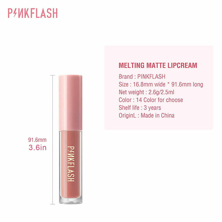 PINKFLASH Velvet Matte Lipstick High Pigment Long-lasting Lip Gloss Silky  Moisturize Liquid Lip Tint Smooth Lip Cream Cosmetics
