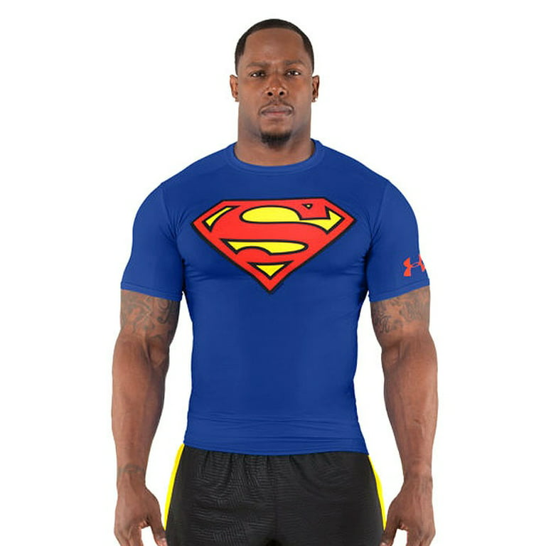 Vooroordeel kwartaal diep Mens Under Armour Superman Compression Shirt Blue - Walmart.com