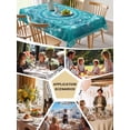 thumbnail image 5 of Turquoise Boho Table Cloth, Abstract Art Floral Ethnic Tribal Waterproof Tablecloth for Rectangle Tables, Reusable Washable Fabric Table Cover for Restaurant Kitchen Dining Tables 60"x84", 5 of 6