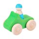 thumbnail image 1 of Juguete de coche de madera Montessori con muñeco de clavija para bebé, vehículo de madera arcoíris. coche verde, 1 of 9