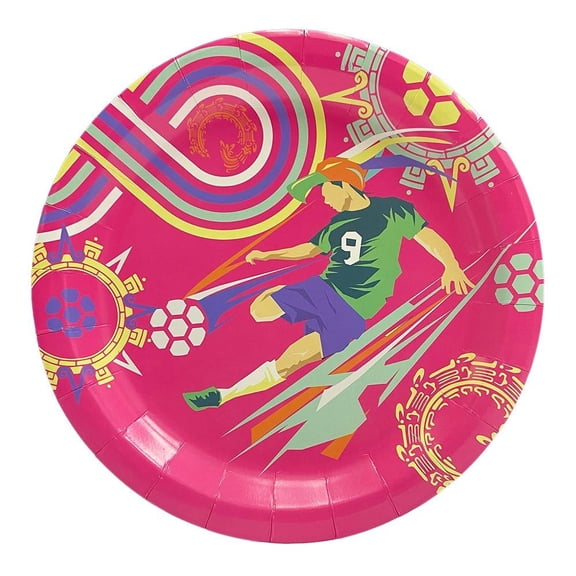 Platos de cartón Great Value diseño mundial rosa 10 piezas