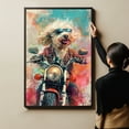 thumbnail image 6 of Spanish Water Dog Poster Riding A Motorcycle - Spanish Water Dog Canvas Wall Art For Bedroom Decor - Vintage Wall Art - Bedroom Accessories, 6 of 6