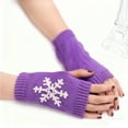 thumbnail image 1 of Casual Snowflake Print Knitted Fingerless Mittens For Winter Warmth And Fashion Comfort, 1 of 3