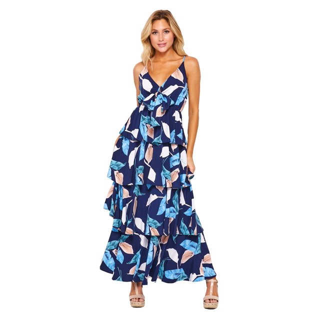 Vestido de varios olanes floreado AMAD Casual para mujer Talla M
