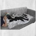 thumbnail image 6 of Astronaut Soft Flannel Fleece Throw Blanket, Sketch of Spaceman Grabbing a Star Achivement Discovery 0 Gravity Technology, Cozy Plush for Indoor and Outdoor Use, 70" x 90", Black White, by Ambesonne, 6 of 6