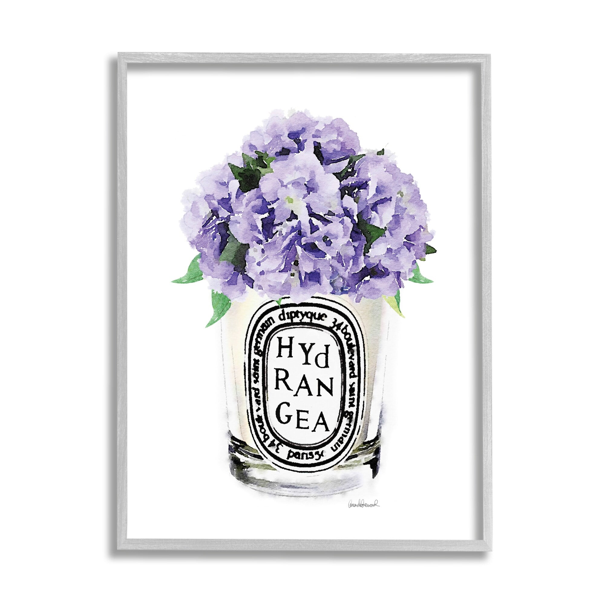 Stupell Industries Purple Watercolor Detail Hydrangea Flower Text Design Framed Wall Art, 11 x 14, Design by Amanda Greenwood