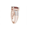 thumbnail image 3 of AFFY Princess Cut Red Simulated Garnet & White Cubic Zirconia Cocktail Ring in 14k Rose Gold Over Sterling Silver Ring Size - 6, 3 of 6