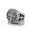 thumbnail image 3 of MayiaHey Vintage Jesus Cross Ring for Men, Retro Christ Jesus Cross Ring Catholic Jesus Cross Jewelry, Rock Jesus Cross Ring Christian Cross Amulet Ring Punk Knight Crusader Cross Ring, 3 of 3