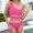 Pink womens swimsuits, variant on Swimsuit for Women 2024 Pimelu Bikini Sets for Women Womens Two Piece Bathing Suits One Shoulder Fashion Color Block High Waist Swimwear Ladies Girls Athletic Swimsuits Beachwear