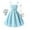 Blue, variant on Girls Summer Solid Color Dress with Bow Knot Sleeveless Casual Outfit for Children