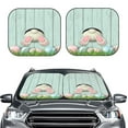 thumbnail image 2 of Balery 2 Piece White Bunny Bottom And Easter Eggs Car Windshield Sun Shade|Foldable Front Windshield Shade for Car Front Window for Most Sedans SUV Truck-Large, 2 of 7