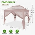 thumbnail image 5 of COOS BAY 11x11 Pop-up Instant Gazebo Tent with 4 Sidewalls Outdoor Canopy Shelter, Pink, 5 of 8