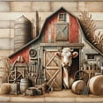 thumbnail image 3 of Ambesonne Rustic Duvet Cover Set, Vintage Rural American Barn, Twin, Tan Dark Salmon, 3 of 3